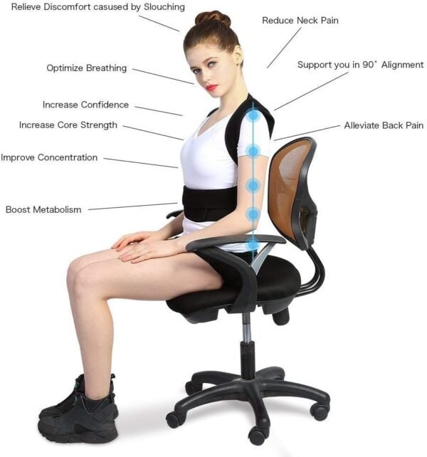 Back Corrector Posture Corrector Adjustable Back Support Shoulder Lumbar Brace Support Corset Back Belt for Men and Women Health and Relaxation
