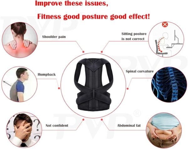Back Corrector Posture Corrector Adjustable Back Support Shoulder Lumbar Brace Support Corset Back Belt for Men and Women Health and Relaxation