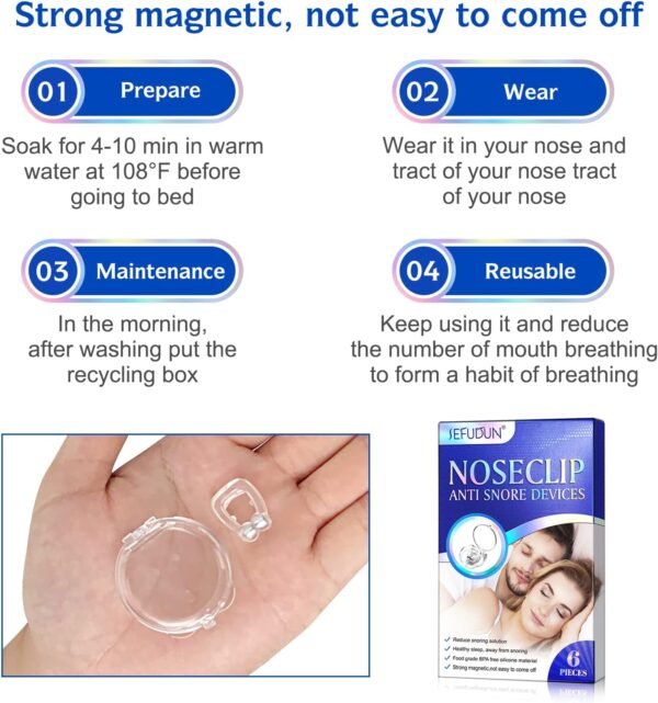Magnetic Anti-Snoring Nose Clip (Pack of 6) Snoring Stopper