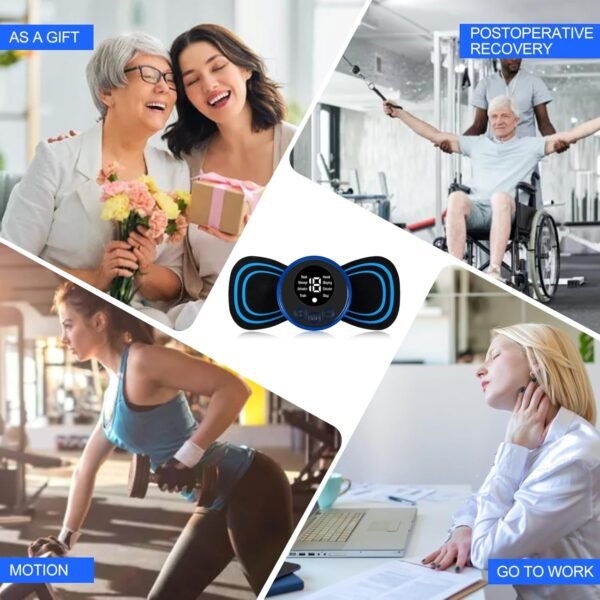 Pretfy Mini Neck Massager, 8 Modes 19 Levels Electric Leg Massager, Portable Cervical Massager, USB Shoulder Electric Massagers, Pain Relief for Arms, Neck, Back, Waist, Legs